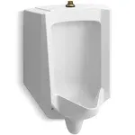 Kohler K-4991-ET-0 White Bardon High-Efficiency Wall-Hung 0.125 to 1.0 GPF Urinal with Top Spud