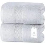 White Classic Luxury Cotton Oversized Bath Sheet 35x70 - Set of 2