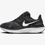 Nike Women's Structure 25 Running Shoes, 7 W, Black/White/Dark Grey