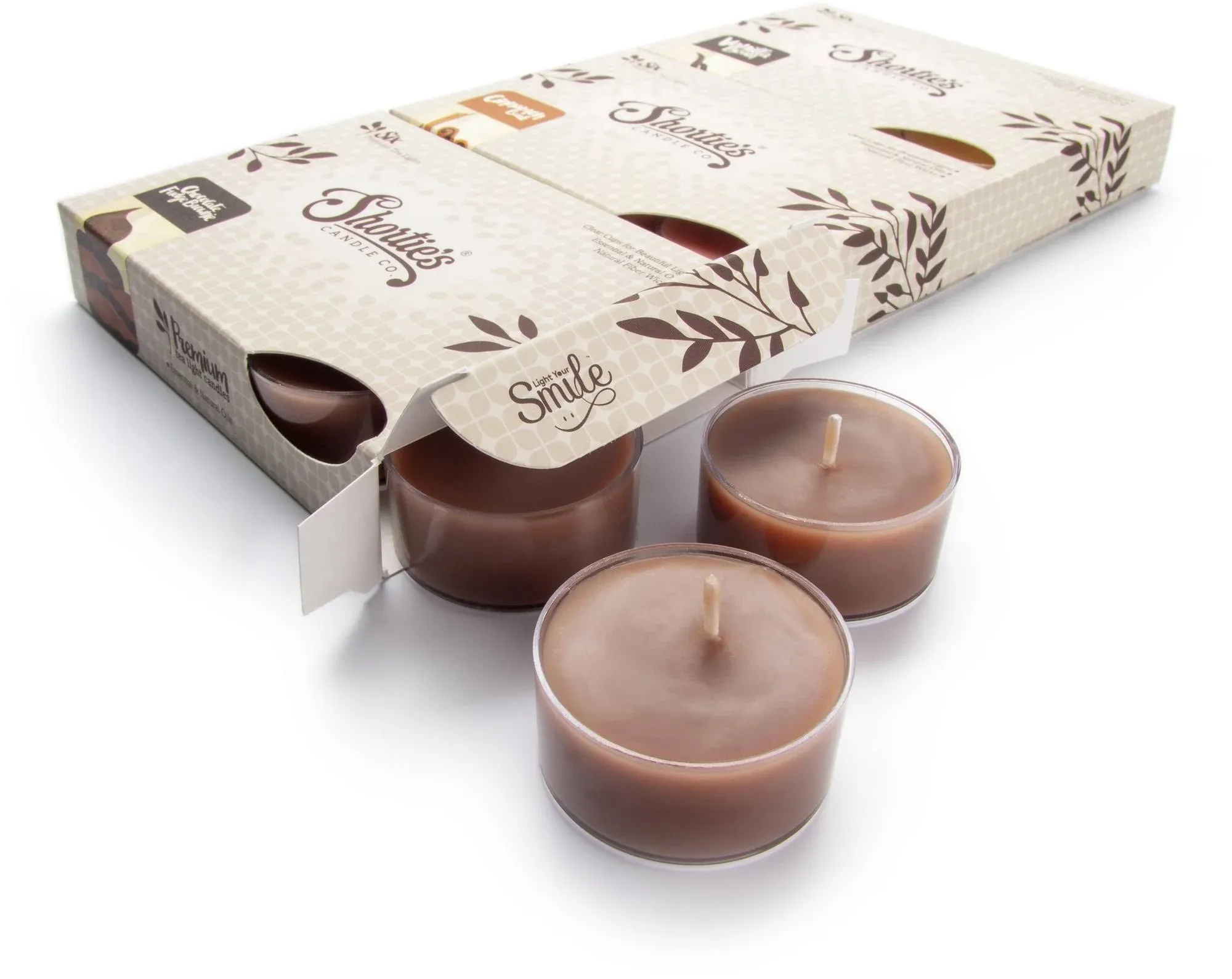 Bakery Tealight Candles Variety 3 Pack - 18 Premium Scented Tea Lights - Chocolate Fudge Brownie, Vanilla Bean, Cinnamon Bark - Shortie's Candle