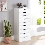 Naomi Home Bianca 9-Drawer Office Storage Cabinet White