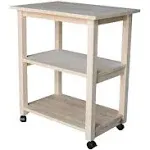 International Concepts Microwave Kitchen Cart, Unfinished