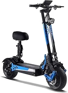 MotoTec - Switchblade 60V 4000W Lithium Electric Scooter Blue