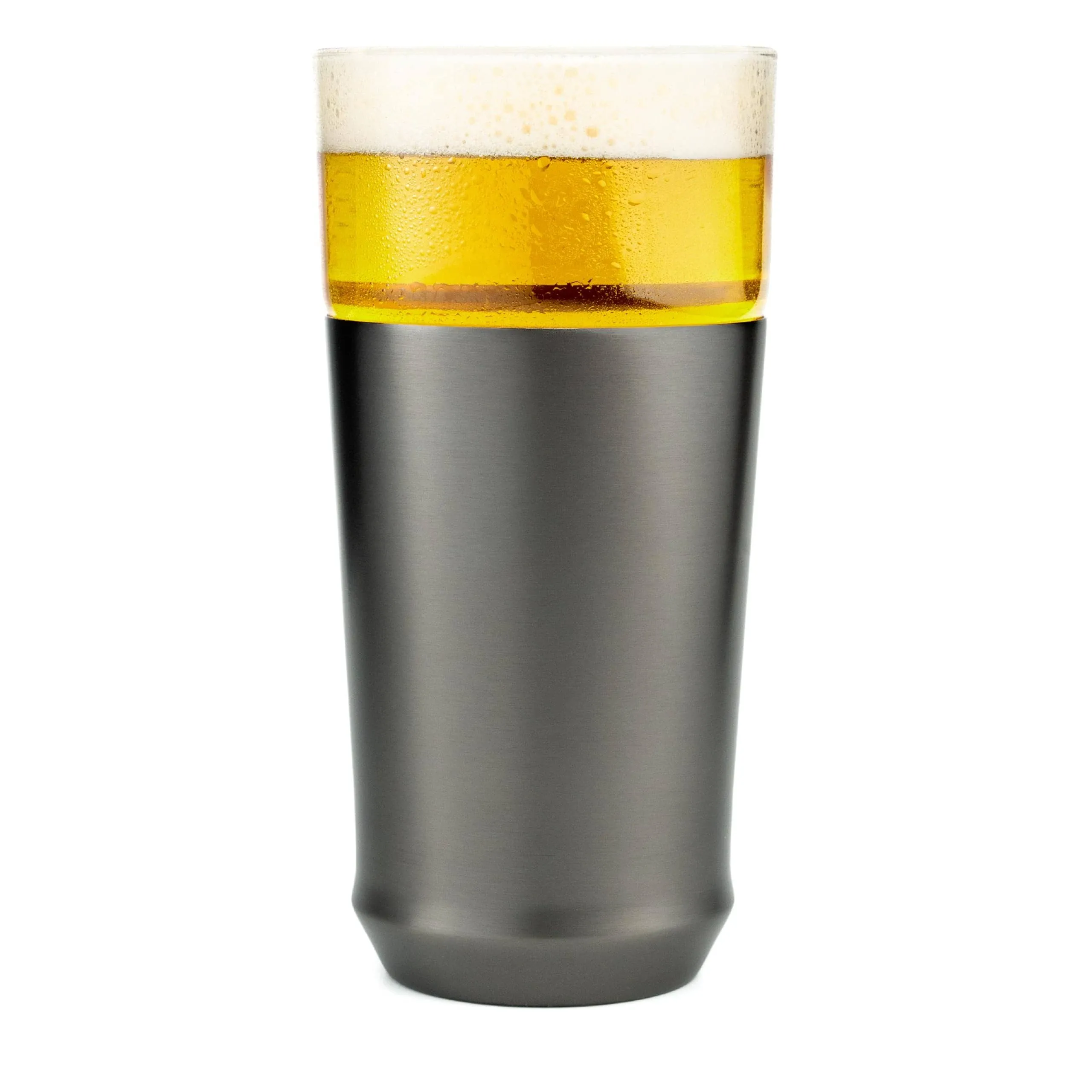 The Hybrid Pint Glass Gunmetal Black | Elevated Craft