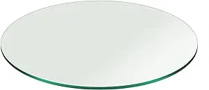 3/8" Thick Round Glass Table Top Pencil Polish Tempered - 18 inch