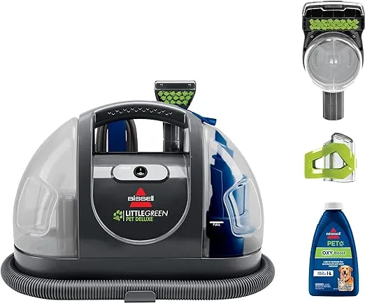 Bissell Little Green Pet Deluxe Portable Carpet Cleaner, 3353, Gray/Blue