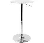 Elia White and Chrome Adjustable Bar Table