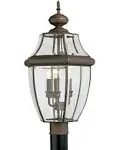 Generation Lighting. Lancaster Three Light Outdoor Post Lantern - Antique Bronze - 8239-71