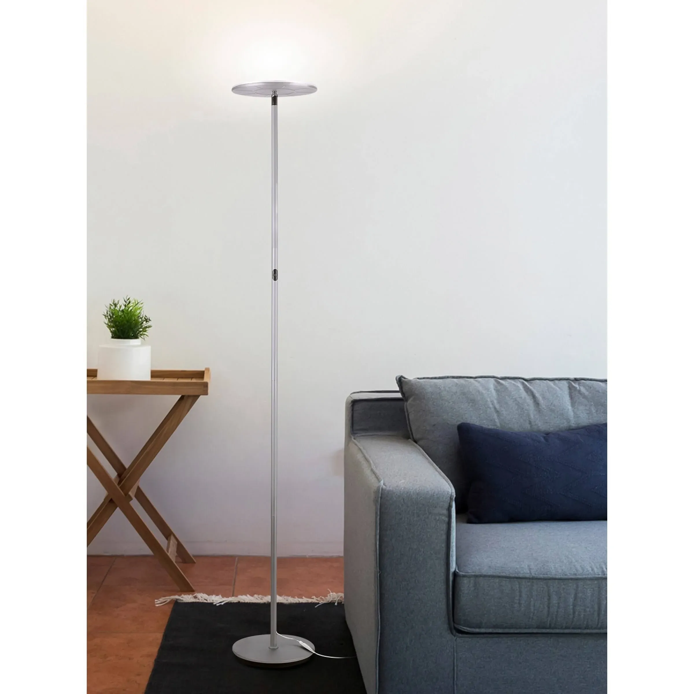 Brightech Sky 63 in. Brass Torchiere LED Floor Lamp