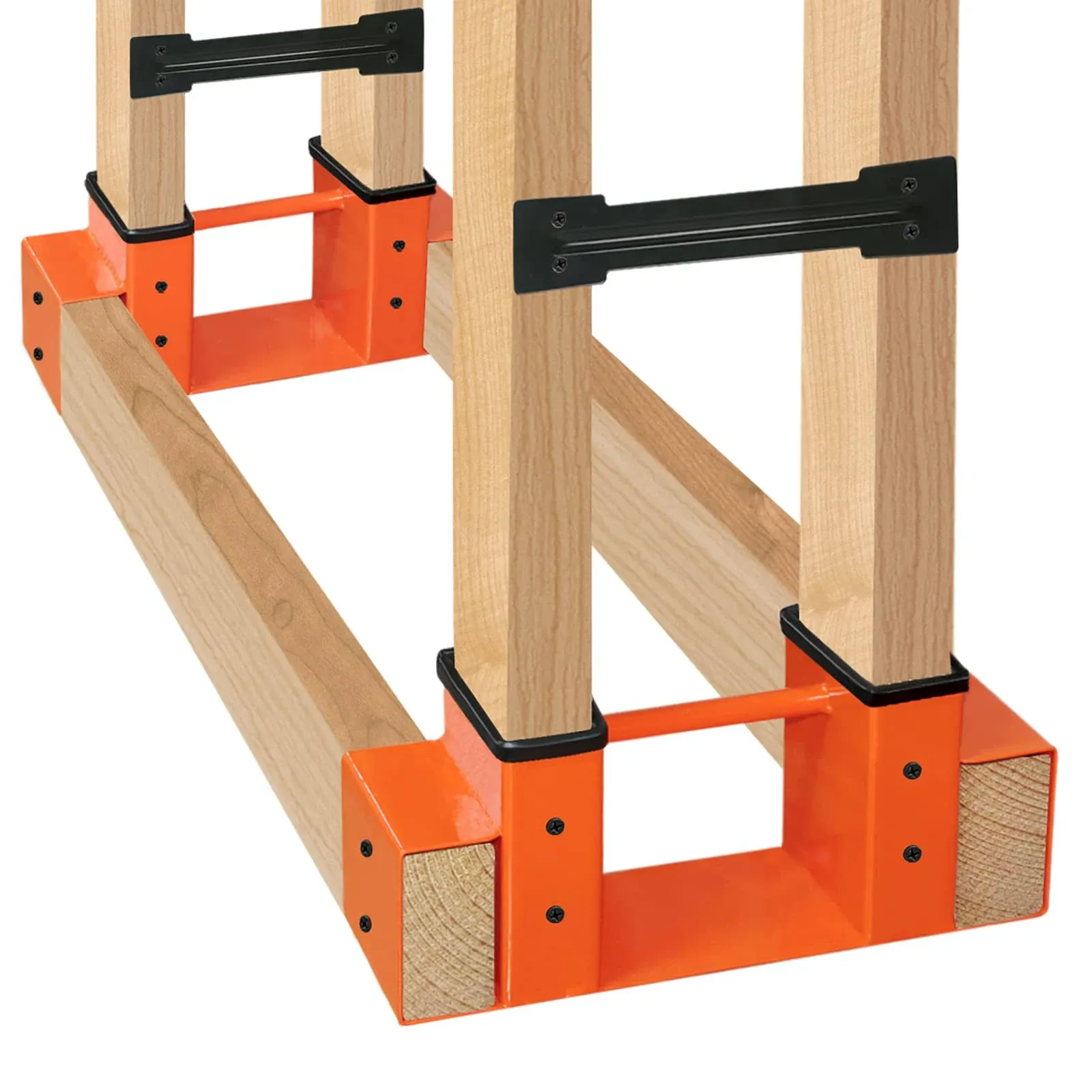 Snugniture Outdoor Firewood Log Storage Rack Bracket Kit, Adjustable Log Rack Ho