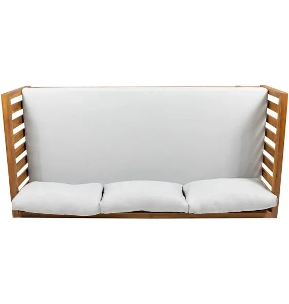 Bordeaux Outdoor 3 Seater Acacia Wood Daybed, Light Grey + Teak, Sunloungers, by ...