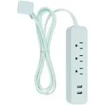 Globe Electric Designer Series 6-ft 3-Outlet Surge Protector Power Strip