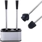 My Joy Shop Plunger and Brush Set - Stainless Steel Toilet Brush and Holder Set and Plunger with Cover -Modern Toilet Brush and Plunger Set - Bathroom