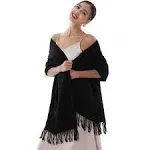 RIIQIICHY Winter Scarf for Women Black Pashmina Shawls Wraps for Evening Dresses Large Warm Soft Scarves