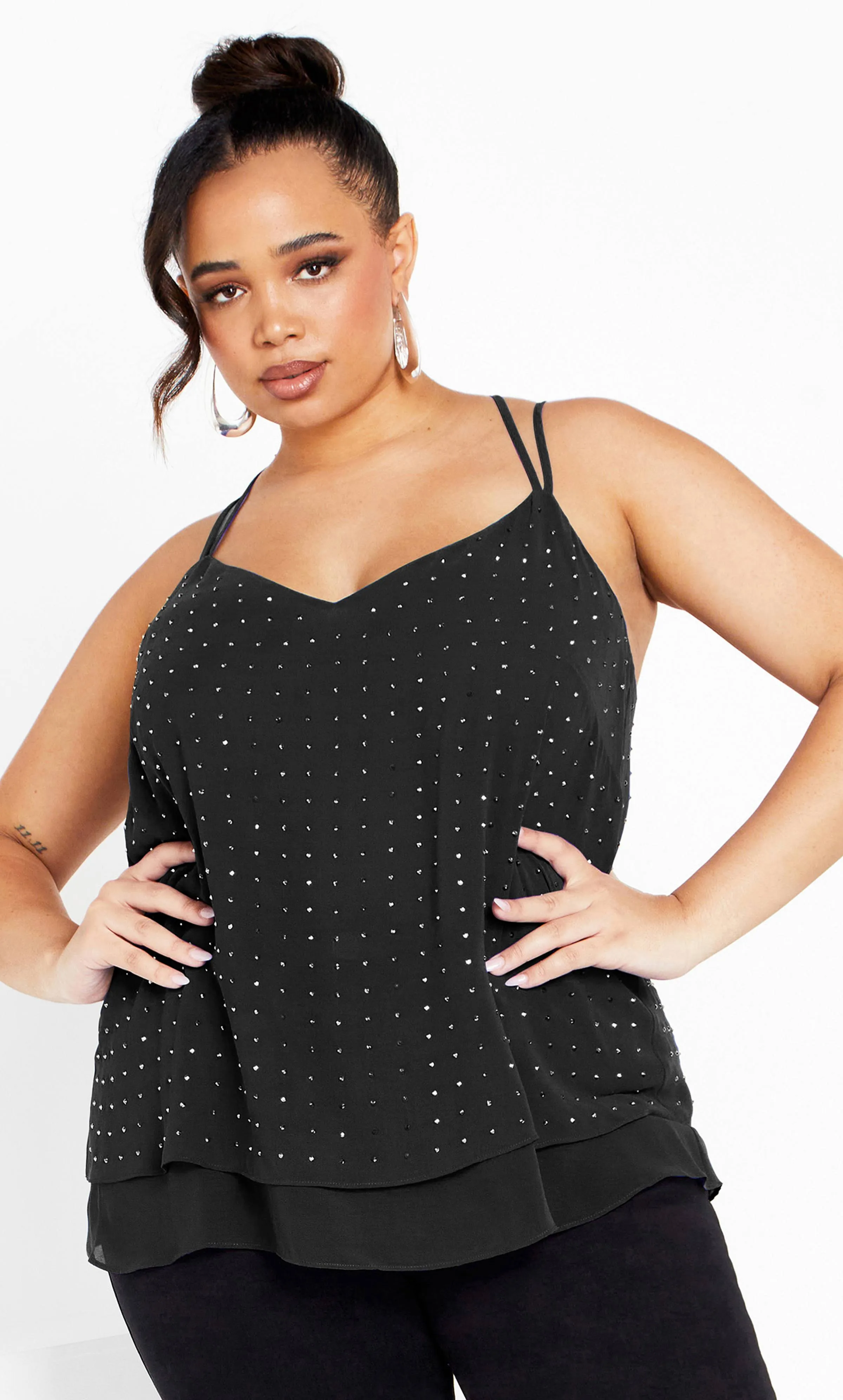 City Chic | Women's Plus Size Strappy Nail Top - Black - 12 Plus