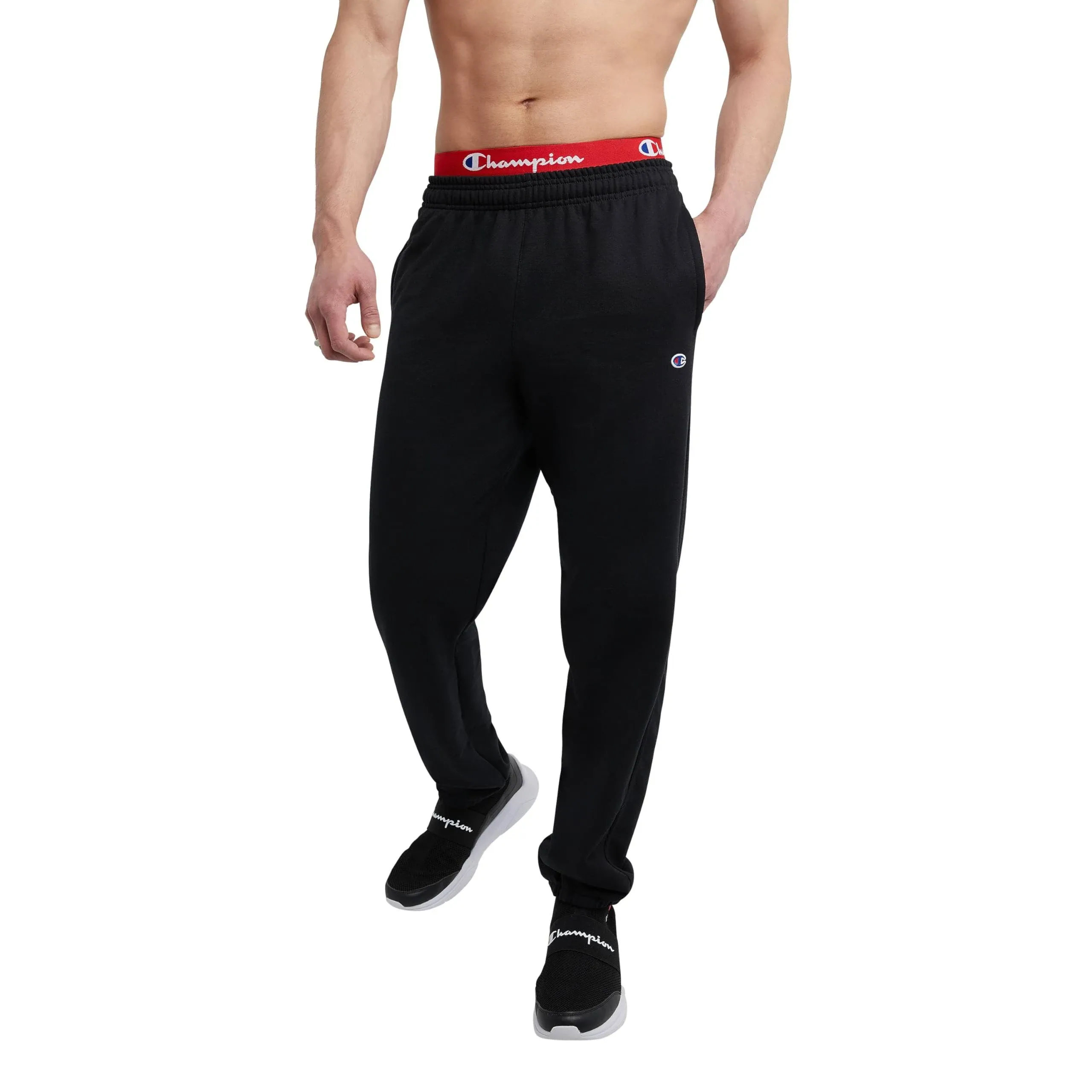 Champion Men's Powerblend Fleece Relaxed Bottom Pants Black