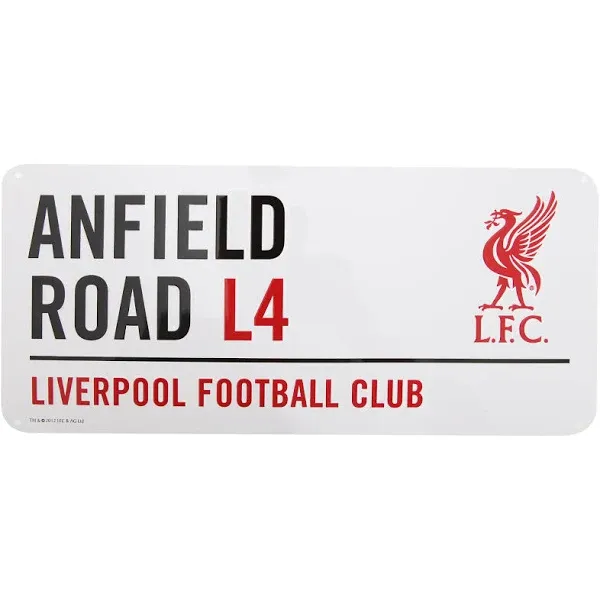 Liverpool FC Official Anfield Road Football Crest Street Sign