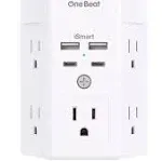 5 Outlet Extender Surge Protector Multi Plug Wall Adapter USB Charger Ports with