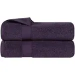 Superior Zero Twist Cotton 2 Piece Bath Towel Set Grape Seed