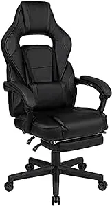 Flash Furniture X40 Gaming Chair Racing Ergonomic Computer Chair with Fully Reclining Back/Arms, Slide-Out Footrest, Massaging Lumbar - Black