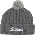 Titleist Men's Cable Knit Pom Pom Golf Hat, Grey