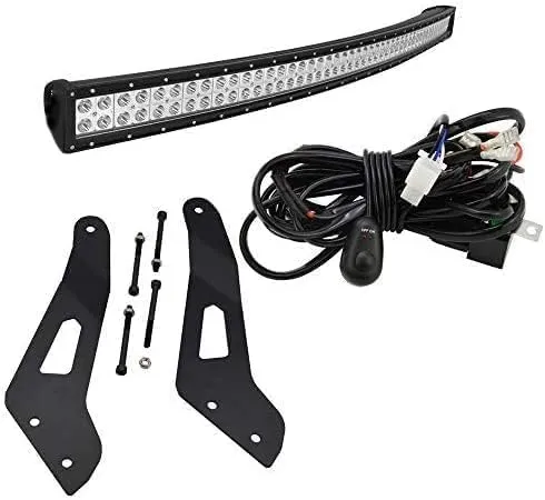 52 inch 288W Offroad Curved LED Light Bar Spot/Flood Combo Beam & Upper Roof Windshield Mount Brackets w/Wiring Kit Compatible with Can Am Maverick X3 and X3 Max 2017-2024 All Models