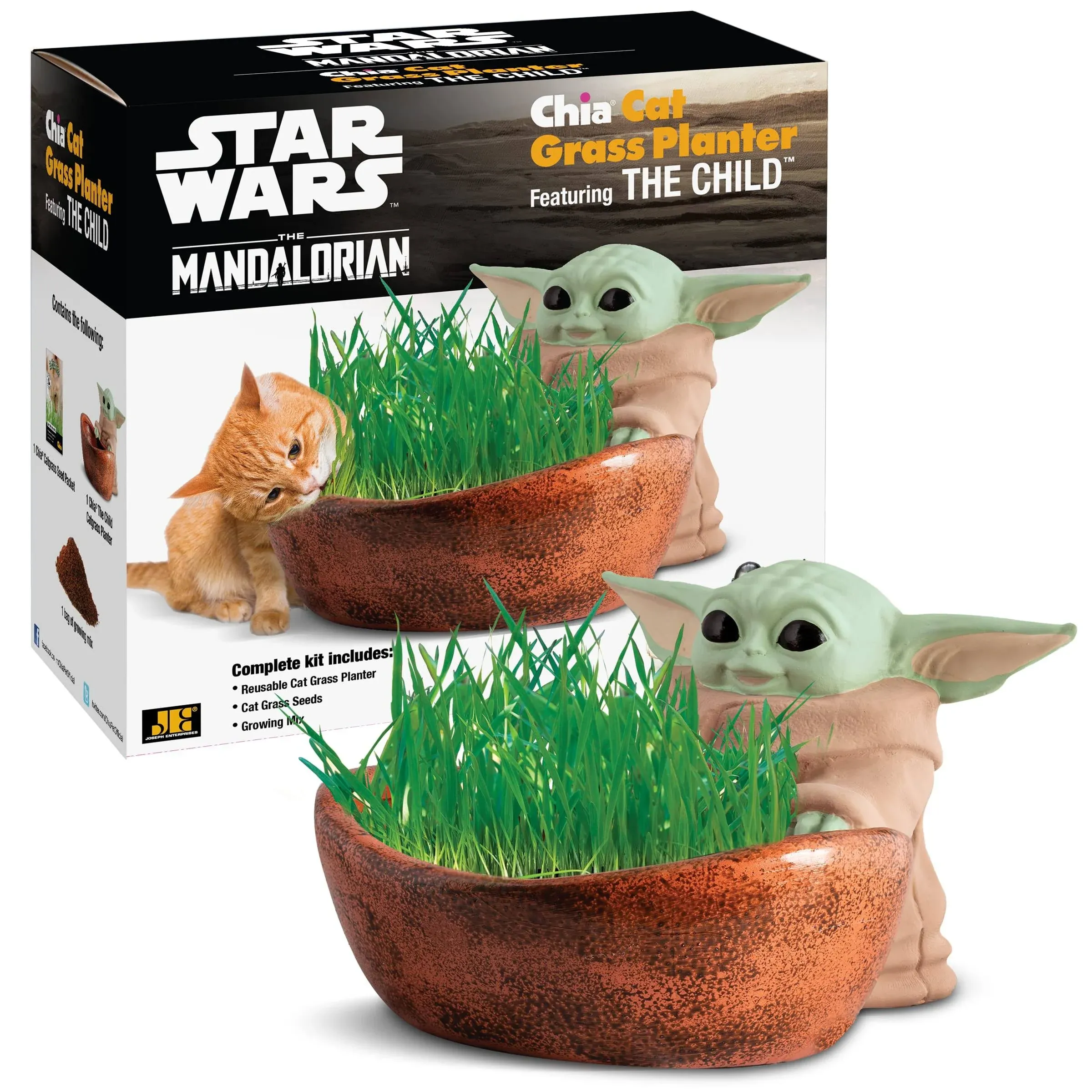 Star Wars The Mandalorian Chia Cat Grass Planter - Featuring The Child