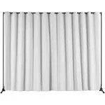 VEVOR 8 x 10 ft. Room Divider Portable Panel Room Divider with Wheels Curtain Divider Stand Room Divider Privacy Screen - Light Grey