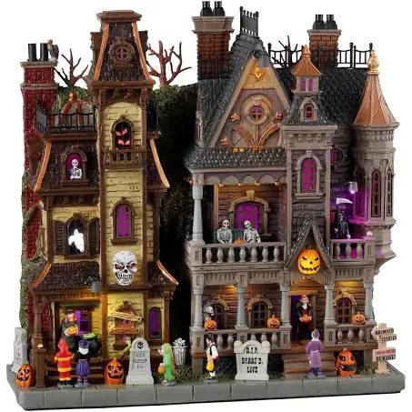 2023 LEMAX SPOOKY TOWN Village - HAUNTED ESTATES Facades Lighted Building