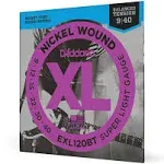 D'Addario EXL120BT Balanced Tension Nickel Wound Electric Guitar Strings, Super Light