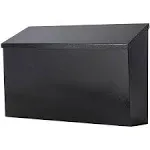 Decaller Wall-Mount Mailbox, Mail Box with Large Capacity, Rust-Proof Metal Post Box for Outside, Black