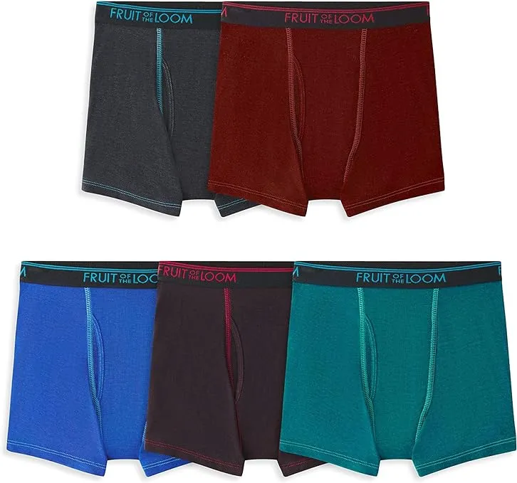 Fruit of The Loom Toddler Boys' EverSoft Boxer Briefs, Assorted 6 Pack