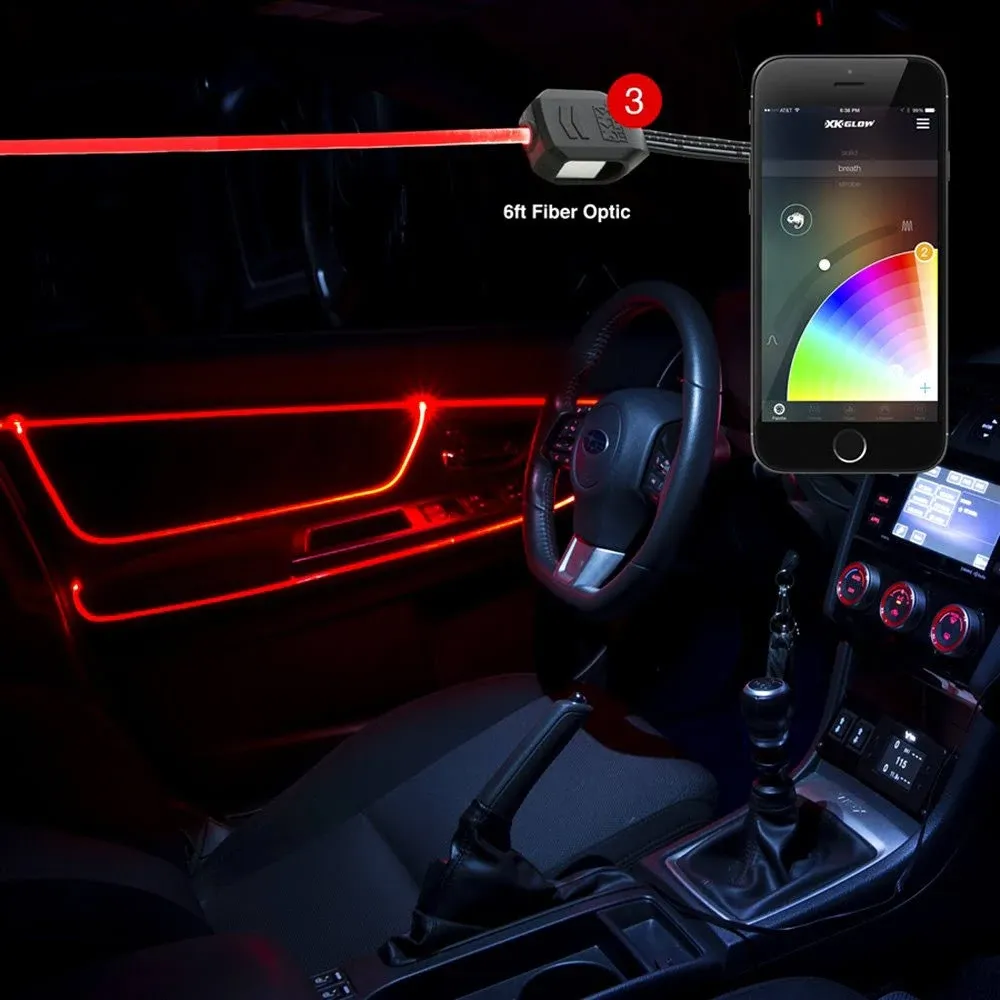 LED Fiber Optic Kits for Cars | XKchrome Smartphone App