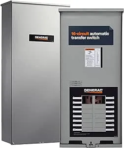 Generac RXG16EZA3 16-Circuit 100 Amp ATS - NEMA 3 CUL: Reliable Transfer Switch with Integrated Load Center for Essential Circuit Backup