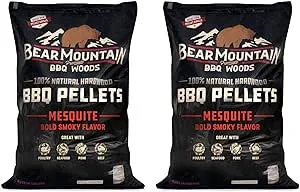 Bear Mountain BBQ FK17 Premium 20 Pounds All Natural Hardwood Mesquite BBQ Hardwood Smoker Pellets for Outdoor Electric Grilling and Smokers (2 Pack)