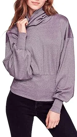 Free People Womens Glam Pullover Sweater, Purple, NWT