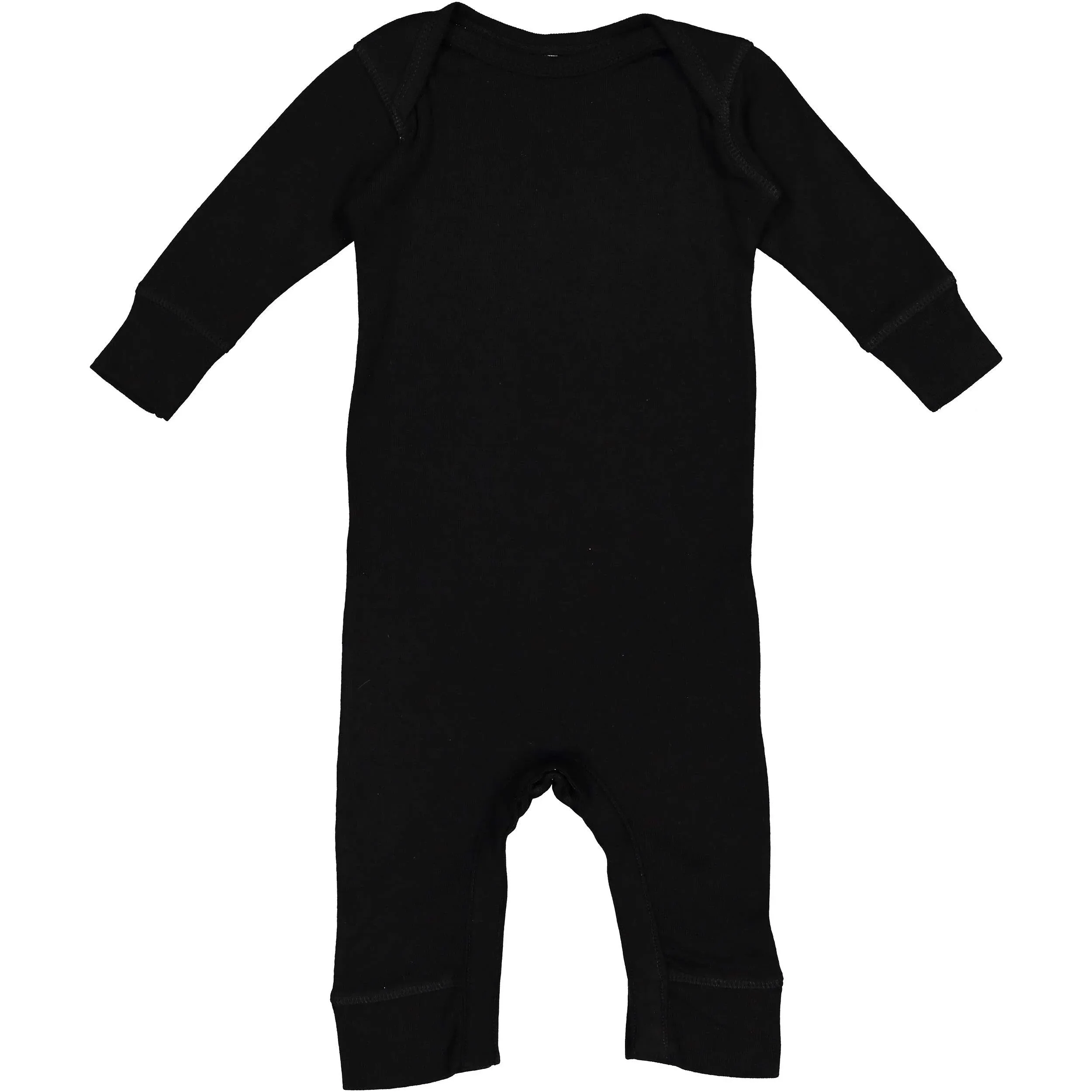 Rabbit Skins 4412 Infant Baby Rib Coverall - Black