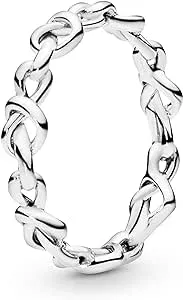 Pandora Sterling Silver Knotted Hearts Band Ring