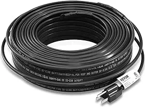 VEVOR Self-Regulating Pipe Heating Cable, 100-Feet 5W/ft Heat Tape for pipes, Roof Snow Melting De-Icing, Gutter and Pipe Free