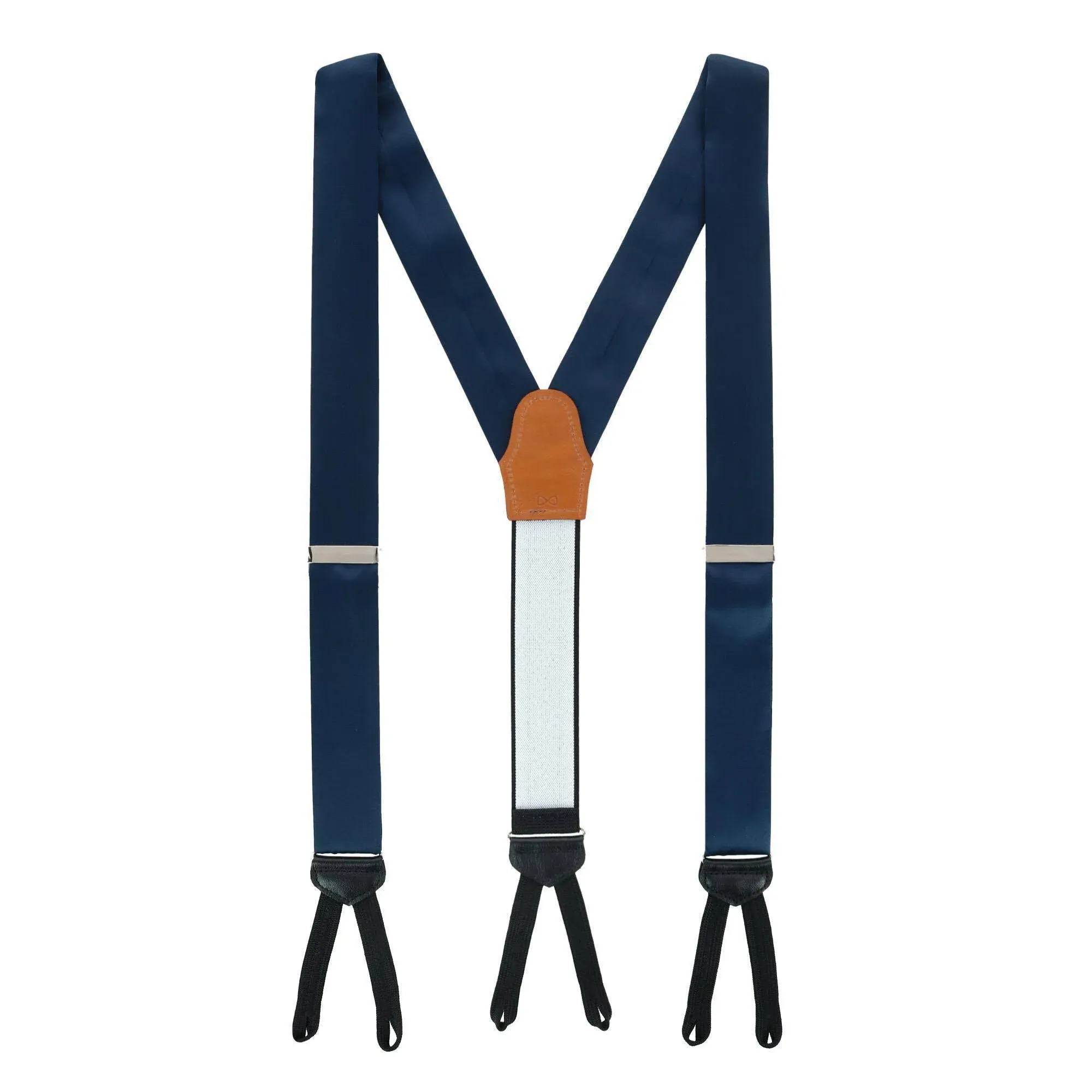 Trafalgar Sutton Silk Formal Suspenders - Navy