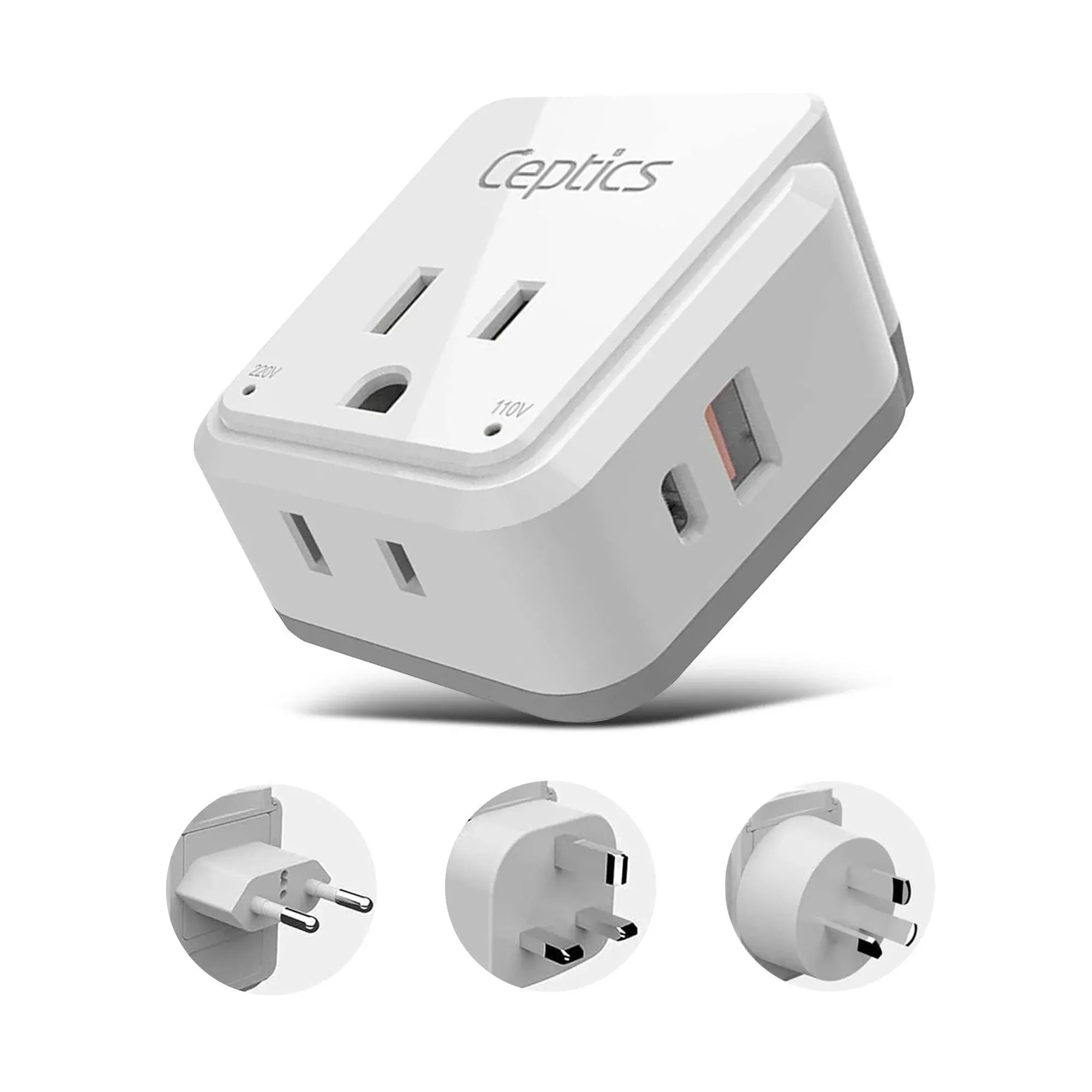 PAK-AS Asian, China, Malaysia Travel Adapter Set | Type C, G, I - USB & USB-C Ports + 2 US Outlets