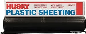 Husky 6 ml Polyethylene Black Plastic Sheeting 8' x 100'