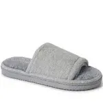 Dearfoams Women's Demi Rib Knit Slide - Gray/Grey - Size Medium