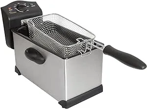 CHARD DF-3E, Electric Deep Fryer, Stainless Steel, 3 Liter, 1700 watts,Silver/Black