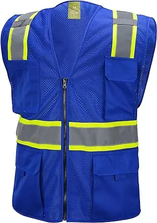 Blue Two Tones Safety Vest ,With Multi-Pocket Tool