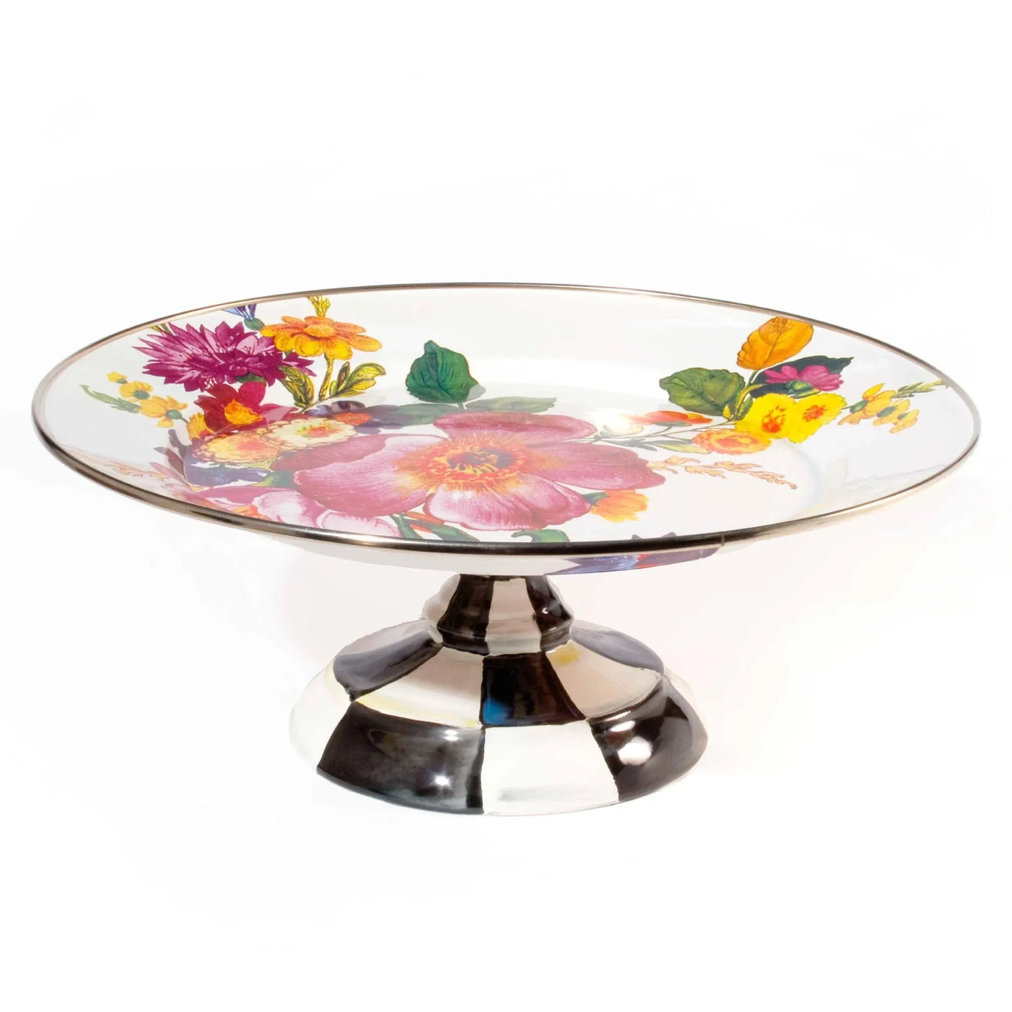 MacKenzie-Childs Flower Market Small Pedestal Platter