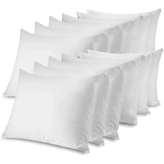 Circles Home 100% Cotton Breathable King Pillow Cover with Zipper - (12 Pack)