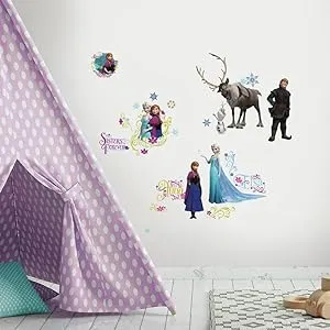 RoomMates RMK2361SCS Disney Frozen Elsa and Anna Peel and Stick Wall Decals 1.3 " x 1.2 " to 12.34 " x 13.9 "