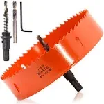 Koopi 6 inch Hole Saw for Making Cornhole Boards, BI-Metal Heavy Duty Steel Corn Hole Saw, Great 152mm Hole Drill Bits for Cutting Wood, Plastice, Sheet Metal (6in Dia)