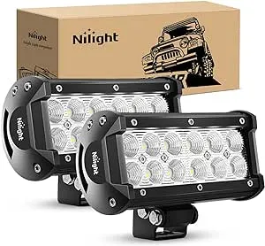 Nilight LED Light Bar 2pcs 36W 6.5inch Spot LED Off Road Lights Super Bright Driving Fog Light Boat Lights Driving Lights LED Work Light SUV Jeep